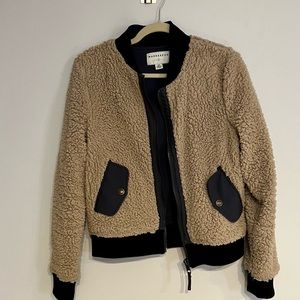 Fuzzy bomber jacket